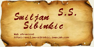 Smiljan Sibinkić vizit kartica